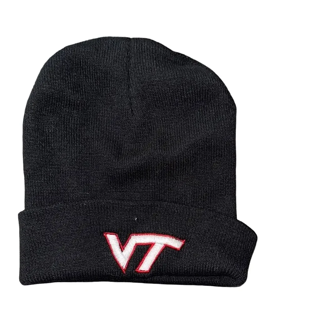 Unisex Black Virginia Tech Hokies Raised Cuffed Knit Hat- Unbranded NWOT